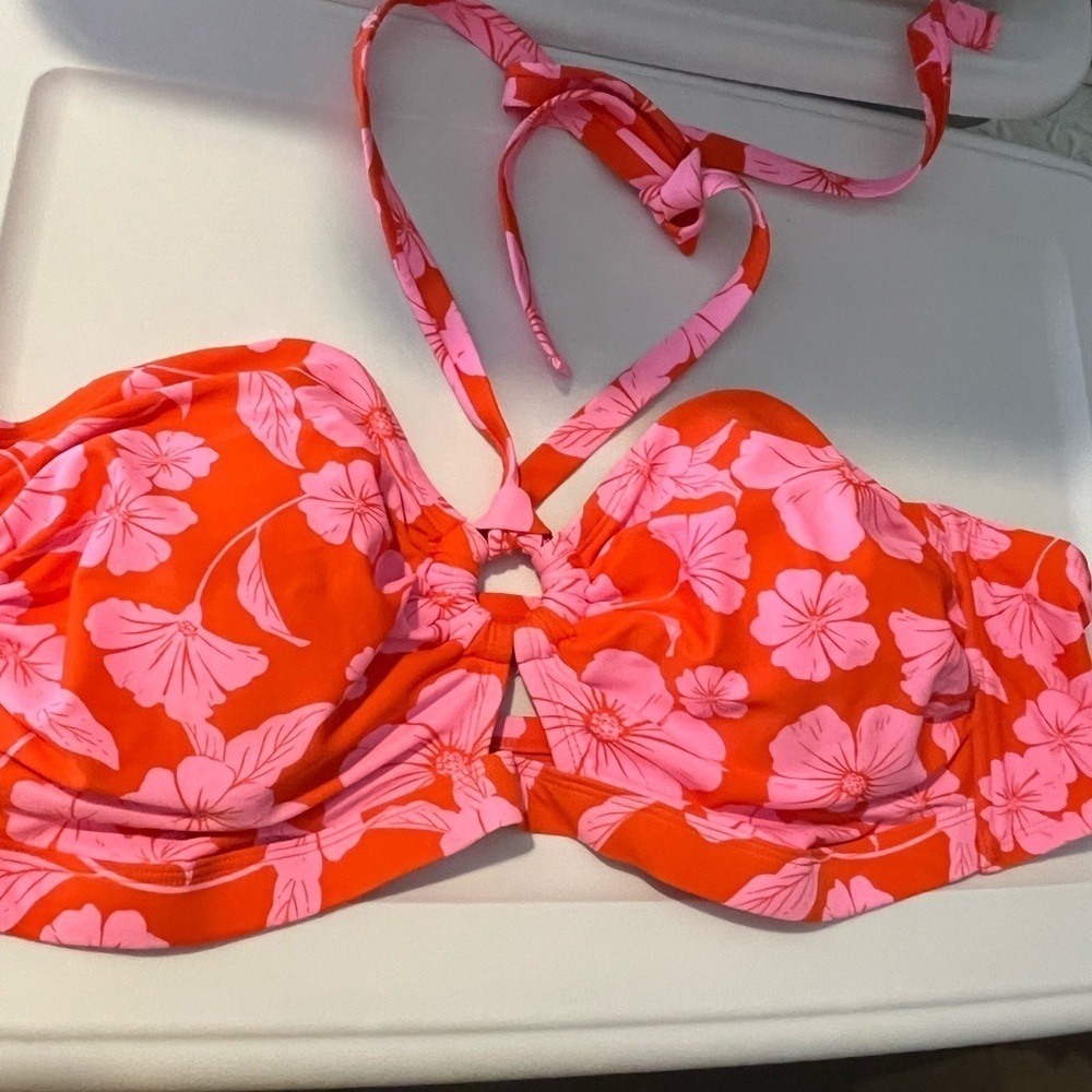Target Orange and Pink Bikini Top